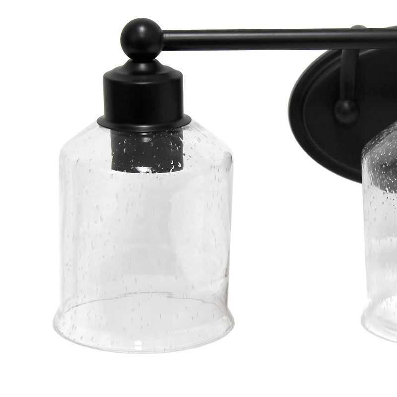 Lalia Home Studio Loft Black 3 Light Metal & Glass Vanity