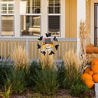 Glitzhome® 41.75" Fall Scarecrow Head with Crows Windmill Yard Stake