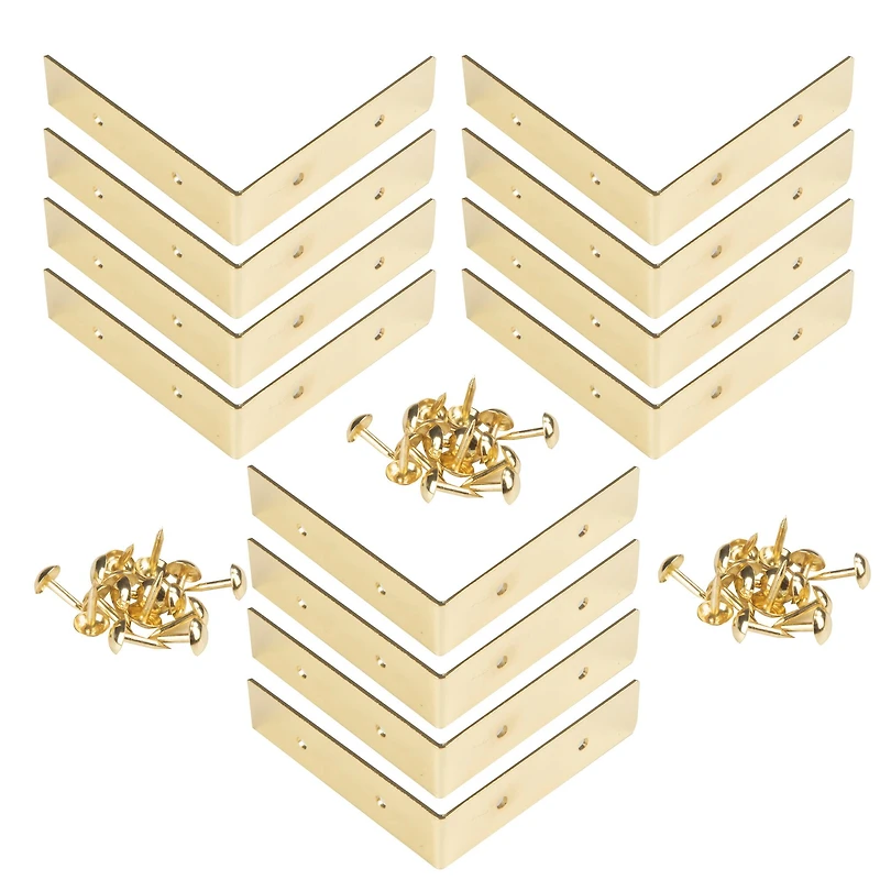 Dritz Home® Small Brass Campaign Smooth Right Angle Corners, 4ct.