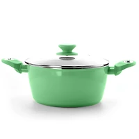 Gibson Home® Plaza Café Mint Aluminum 4.5qt. Dutch Oven with Soft Touch Handles