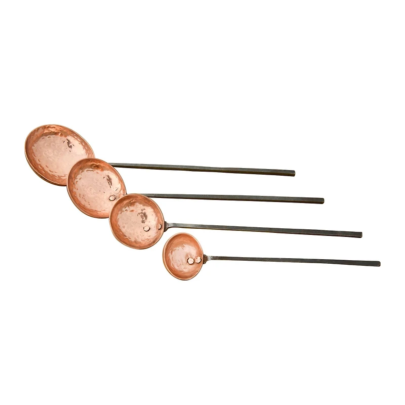 Hello Honey® Hammer-Textured Copper Ladles with Smooth Handles Set