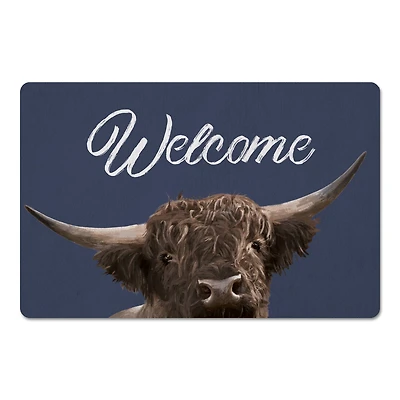 18" x 27" Painterly Peeking Cow Floor Mat