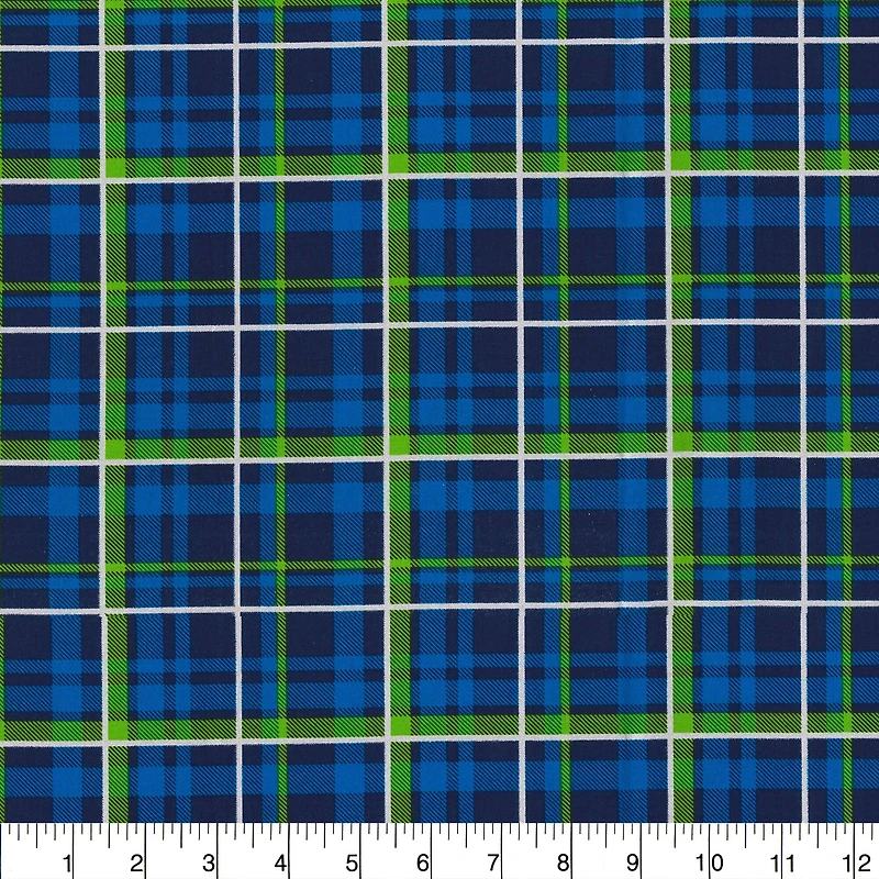 Fabric Traditions Blue Plaid Cotton Fabric