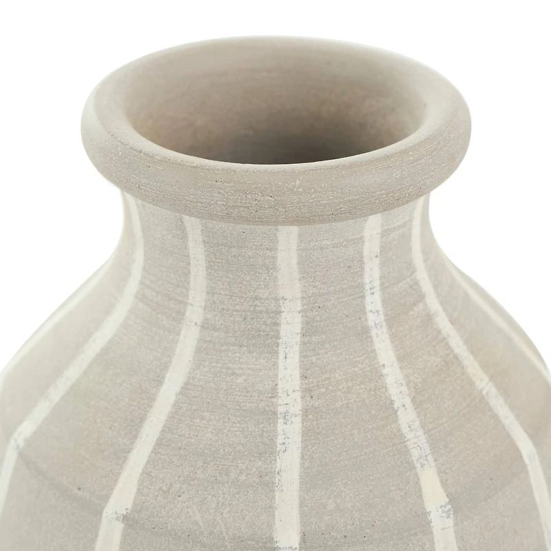 10" Blue & Gray Ceramic Abstract Ombre Drip Vase