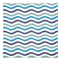 Blue Wavy Lines Cotton Twill Napkin