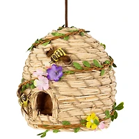 6.25" Beehive with Bees Spring Hanging Decoration