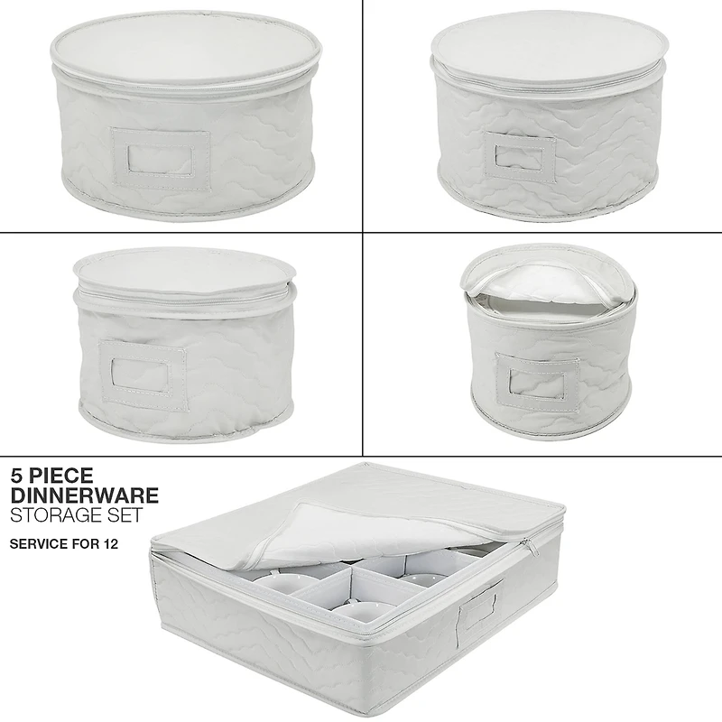 Sorbus 5-Piece Dinnerware Storage Set