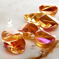 12 Pack: Amber Glass Faceted Round Beads, 18mm by Bead Landing™