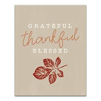 Grateful Thankful Blessed Canvas Wall Art