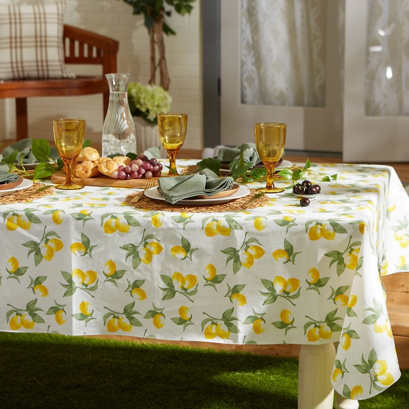 Summer Lemons Vinyl Tablecloth 60" x 102"