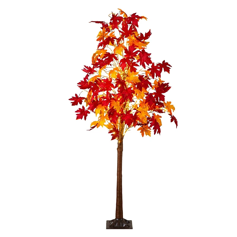 7ft. Pre-Lit Autumn Weeping Maple Artificial Fall Tree with 450 Warm White LED Lights