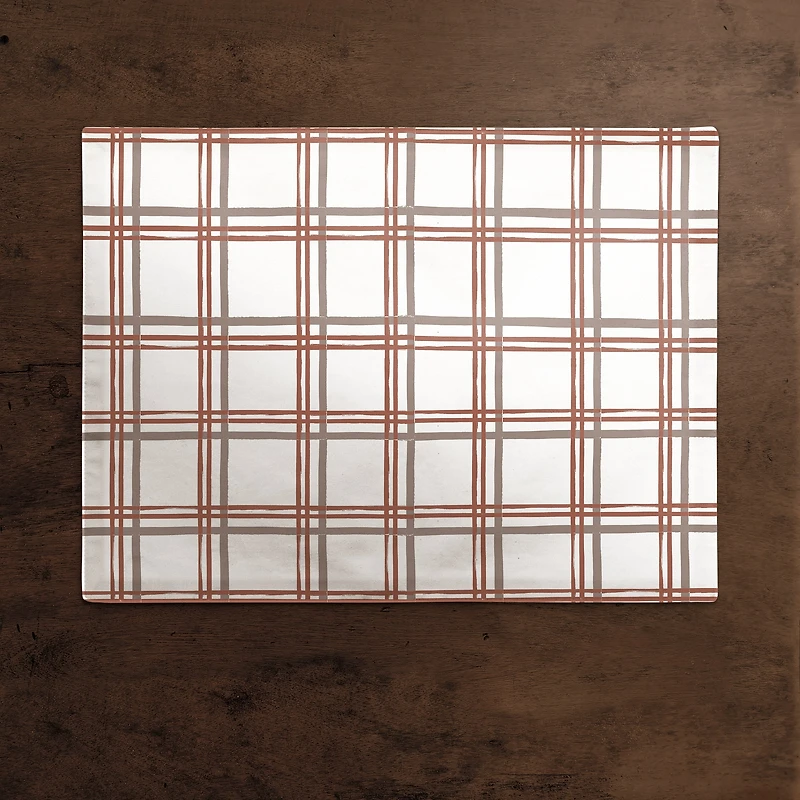Holiday Plaid on White Cotton Twill Placemat