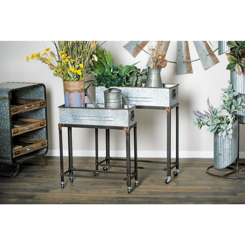 Aluminum Farmhouse Planter Set 24" & 29"