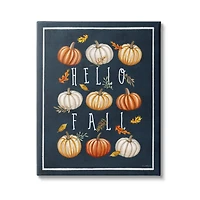 Stupell Industries Hello Fall Mixed Pumpkins Canvas Wall Art
