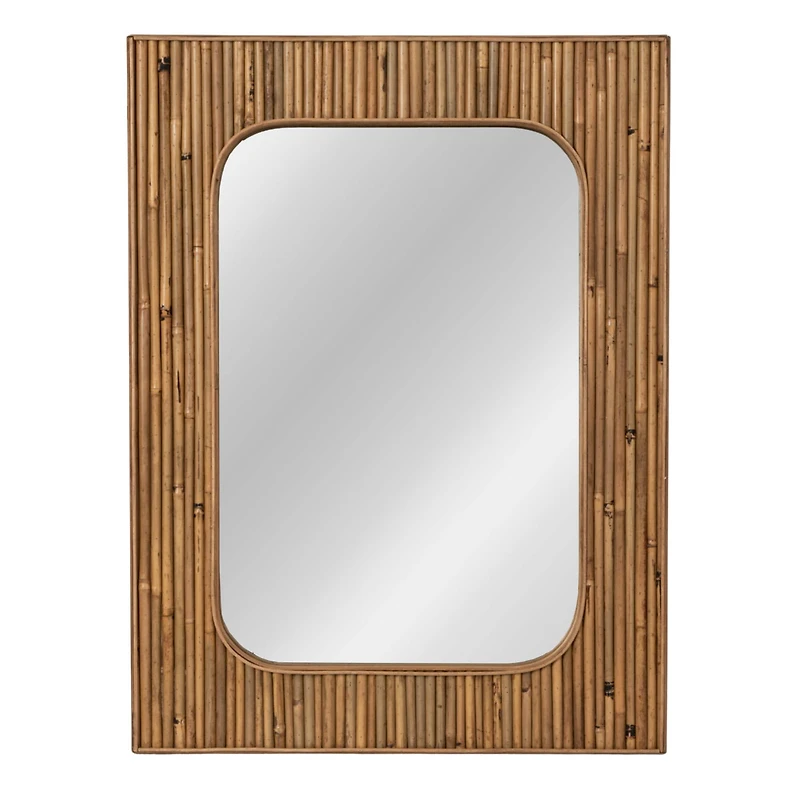 Hello Honey® 31" Natural Rattan Framed Wall Mirror