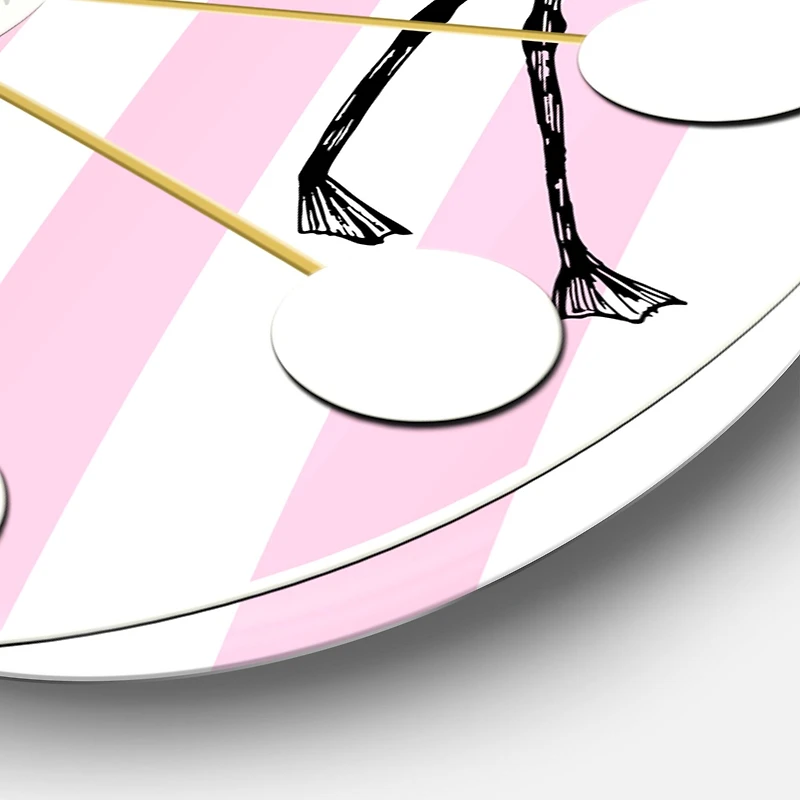 Designart 'Flamingo On Pink Mid-Century Modern Wall Clock
