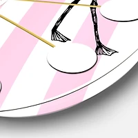 Designart 'Flamingo On Pink Mid-Century Modern Wall Clock