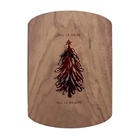 All is Calm All is Bright 11" x 8" Walnut Oval Cutting Board