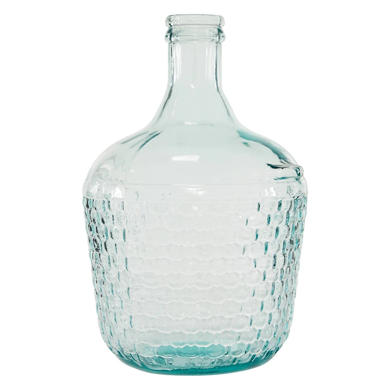 17" Blue Glass Farmhouse Vase