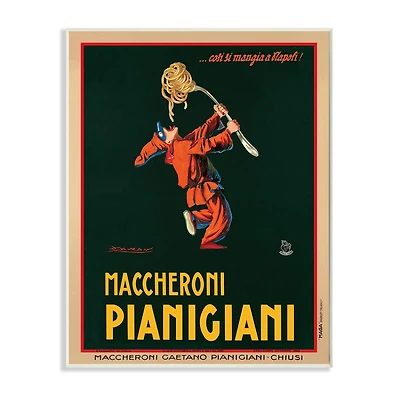 Stupell Industries Maccheroni Pianigiani Vintage Poster Wall Plaque