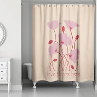 Love Blooms Here Shower Curtain