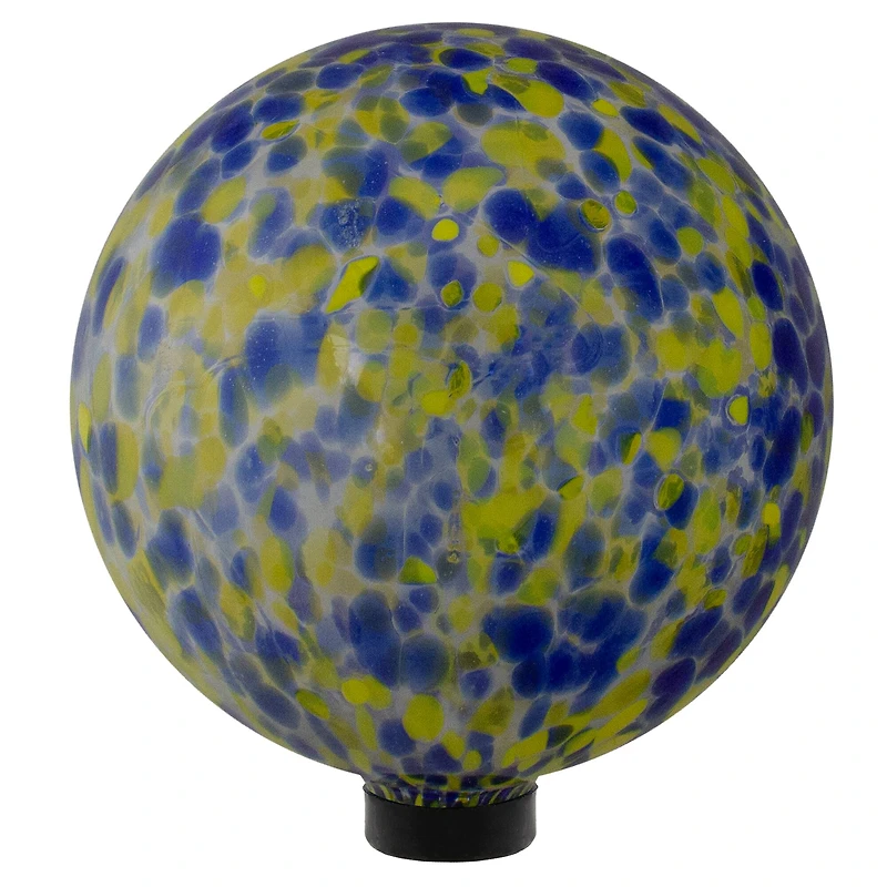 10" Yellow & Blue Outdoor Patio Garden Gazing Ball