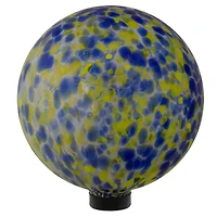 10" Yellow & Blue Outdoor Patio Garden Gazing Ball