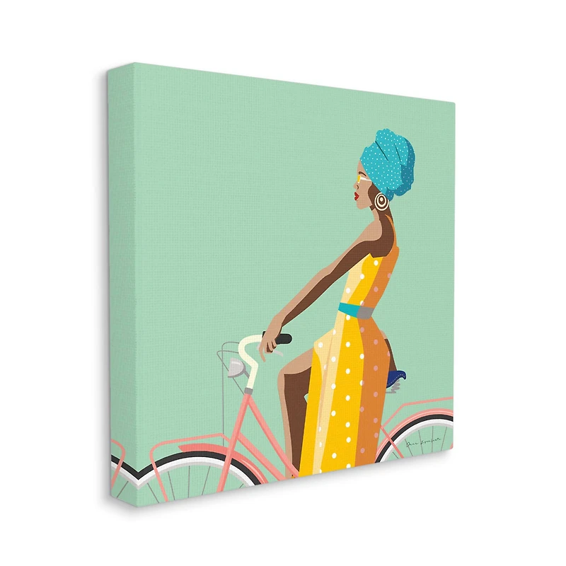 Stupell Industries Summer Girl on Pink Bicycle Wall Art