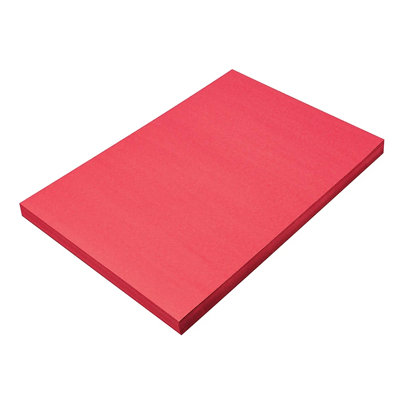SunWorks® 12" x 18" Holiday Red Construction Paper, 3 Packs of 100 Sheets