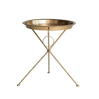 Hello Honey® 21" Brass Finish Art Deco Metal Folding Tray Table