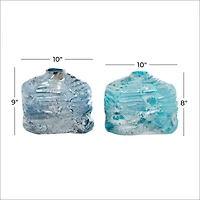 The Novogratz Blue Contemporary Glass Vase Set