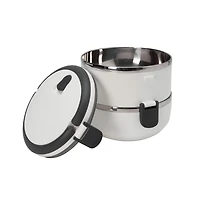 Kitchen Details 2-Tier White Insulated Stainless Steel Lunch Box
