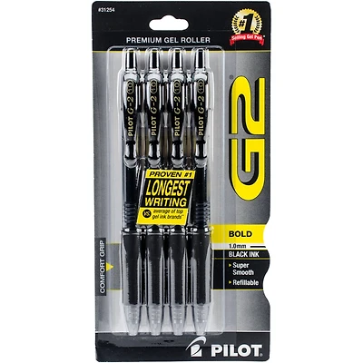 Pilot G2 Bold 1.0mm Black Premium Gel Roller Pen Set