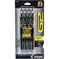 Pilot G2 Bold 1.0mm Black Premium Gel Roller Pen Set