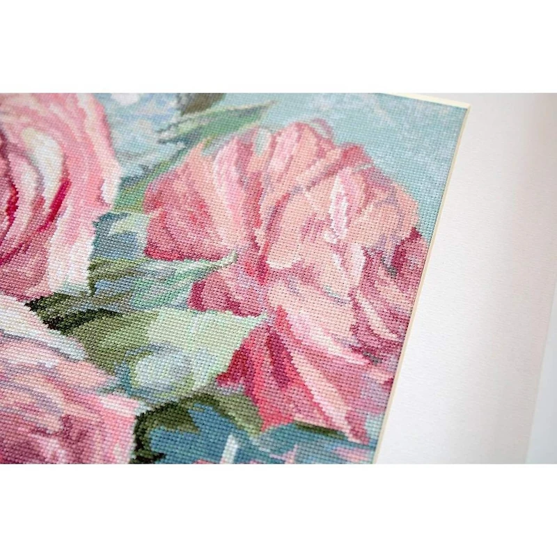 Letistitch Pale Pink Roses Counted Cross Stitch Kit