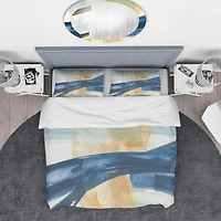 Designart 'Indigo Panel III' Geometric Bedding Set