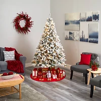 7ft. Pre-Lit White River Mountain Pine Artificial Christmas Tree, Clear LED Lights