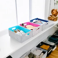 Welaxy Felt 3 Piece Collapsible Storage Bins