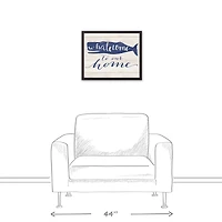 Whalecome to Our Home Nautical Black Framed Canvas