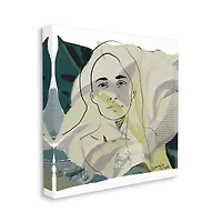 Stupell Industries O'Keefe Artist Portrait Off-White Lily Floral Canvas Wall Art