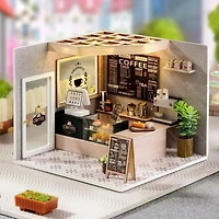 Wizardi Café Miniature Dollhouse Roombox Kit