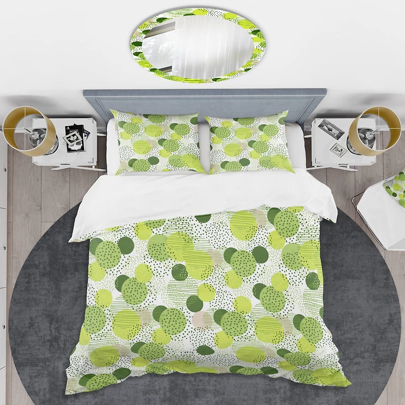 Designart 'Circular Abstract Retro Geometric X' Mid-Century Duvet Cover Set