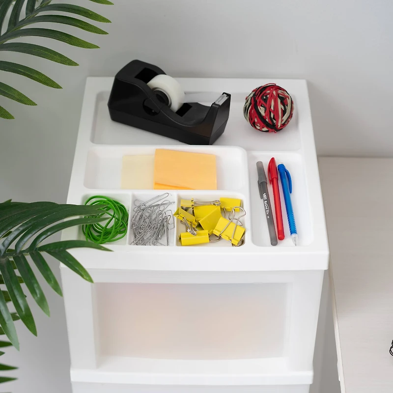 IRIS 4-Drawer Medium Cart With Organizer Top