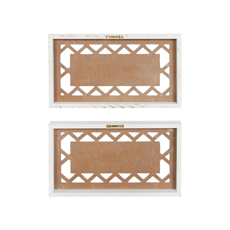 Set of 2 Beige Wood Farmhouse Sign Wall Decor, 12.25" x 7"