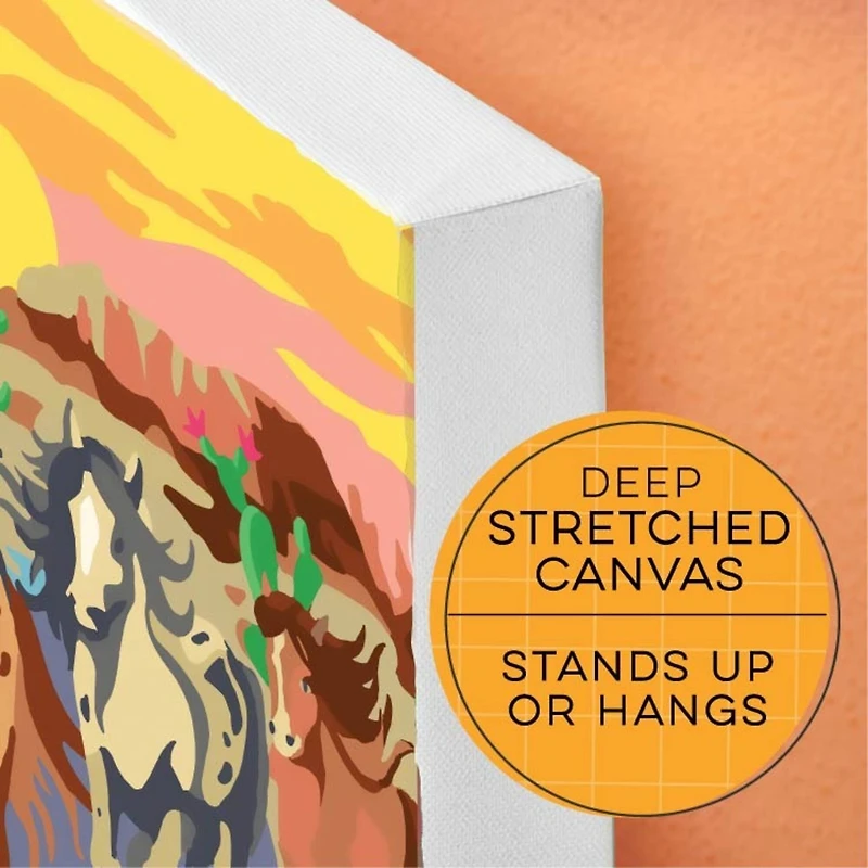 Bright Stripes iHeartArt Wild Horses Paint by Numbers Activity Kit