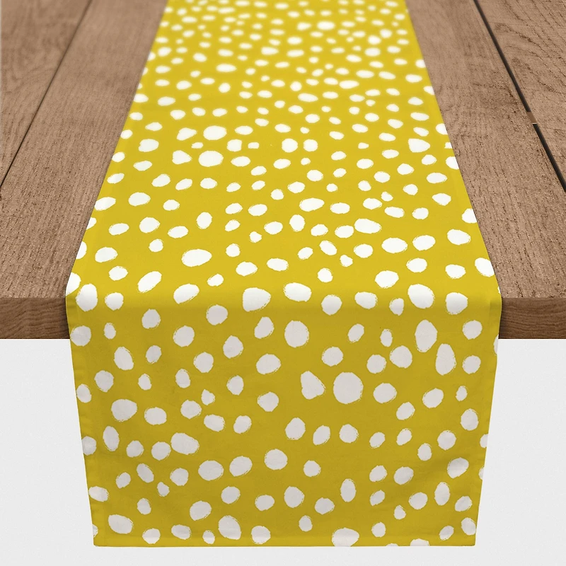 Yellow Painted Spots 16" x 90" Cotton Twill Runner