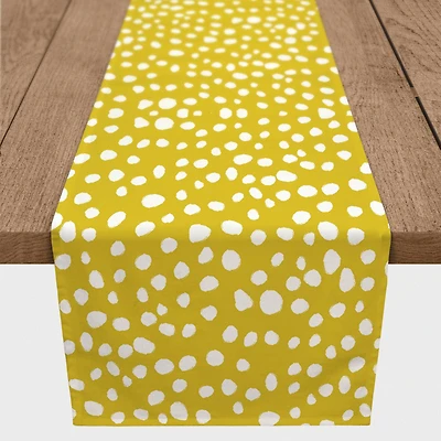 Yellow Painted Spots 16" x 90" Cotton Twill Runner