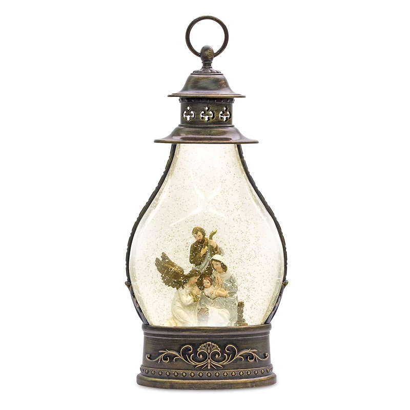 15.5" LED Holy Family Snow Globe Lantern
