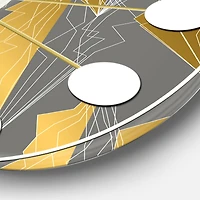 Designart 'Golden Polygon Pattern Mid-Century Modern Wall Clock