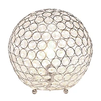 Lalia Home 10" Medium Metal Crystal Round Orb Table Lamp
